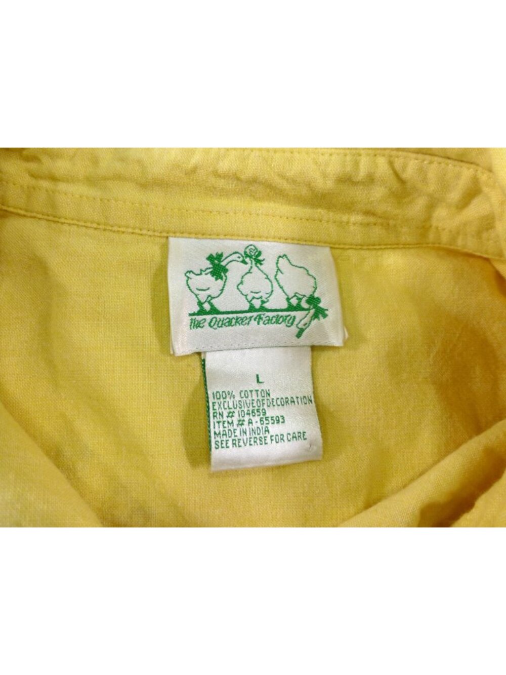 Bee-Themed Yellow Button-Up Shirt Quacker Factory Embroidery & Rhinestones L Lon - Picture 4 of 13